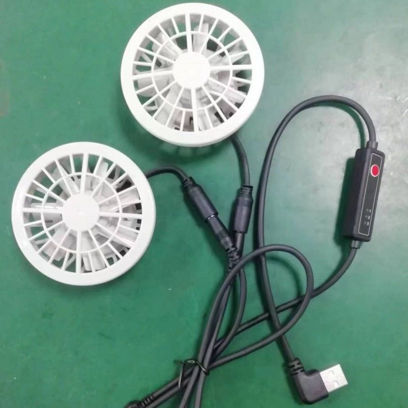 กางเกงเย็นร้อนเบาๆ แฟน Slim 25mm แฟนสองตัวเชื่อมต่อกับสายสวิทช์ USB