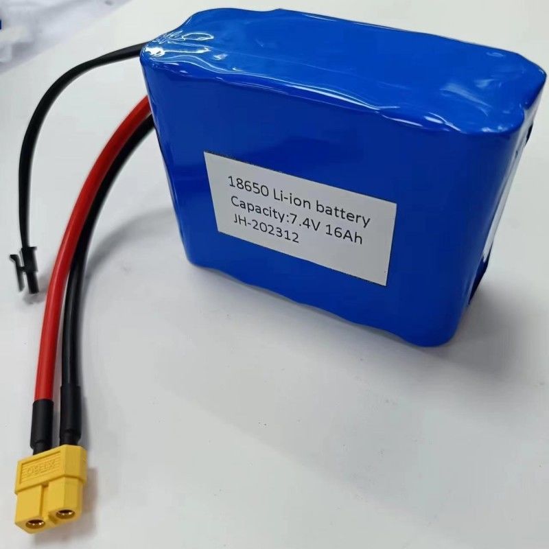 แบตเตอรี่ที่กําหนดเอง 7.4V 16Ah 2S5P 18650 เซลล์ 3200mAh BMS 25A พร้อมพล็อกการชาร์จ MX3.0