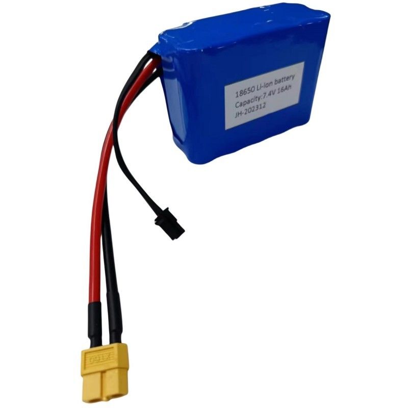 แบตเตอรี่ที่กําหนดเอง 7.4V 16Ah 2S5P 18650 เซลล์ 3200mAh BMS 25A พร้อมพล็อกการชาร์จ MX3.0