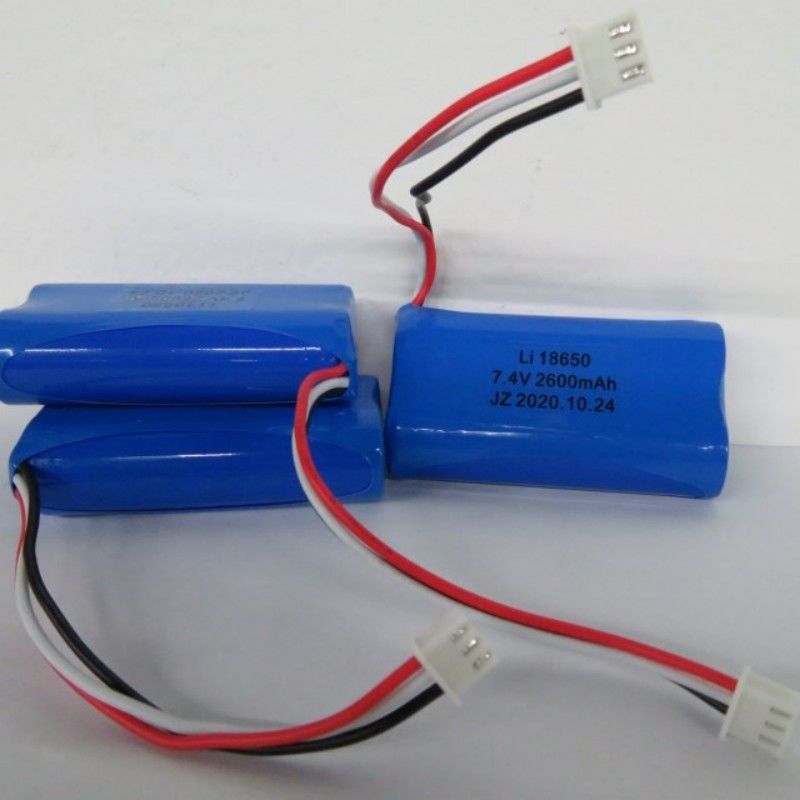 7.4V 2600mAh 18650 เซลล์ แบตเตอรี่แพ็คด้วย 3 สายและ 3-ปิน ติดต่อสําหรับ Pos เครื่อง
