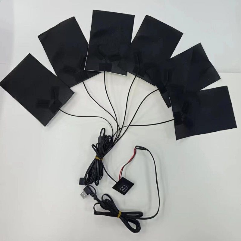 6-in-1 พัดทําความร้อนสําหรับเสื้อผ้า แต่ละ 10 X 15cm สีดํา 5V USB ด้วยสวิตช์
