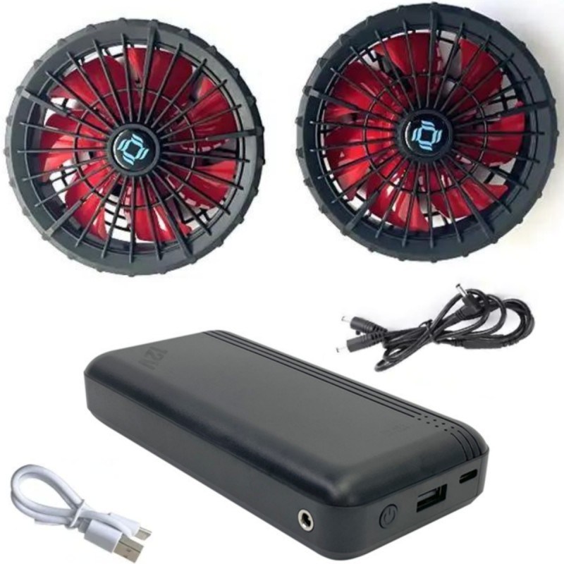 เครื่องปรับอากาศ เสื้อเย็น แฟน แบตเตอรี่ 12v 20000mAh ความเร็วสูง 10 ชั่วโมง เวลาทํางาน