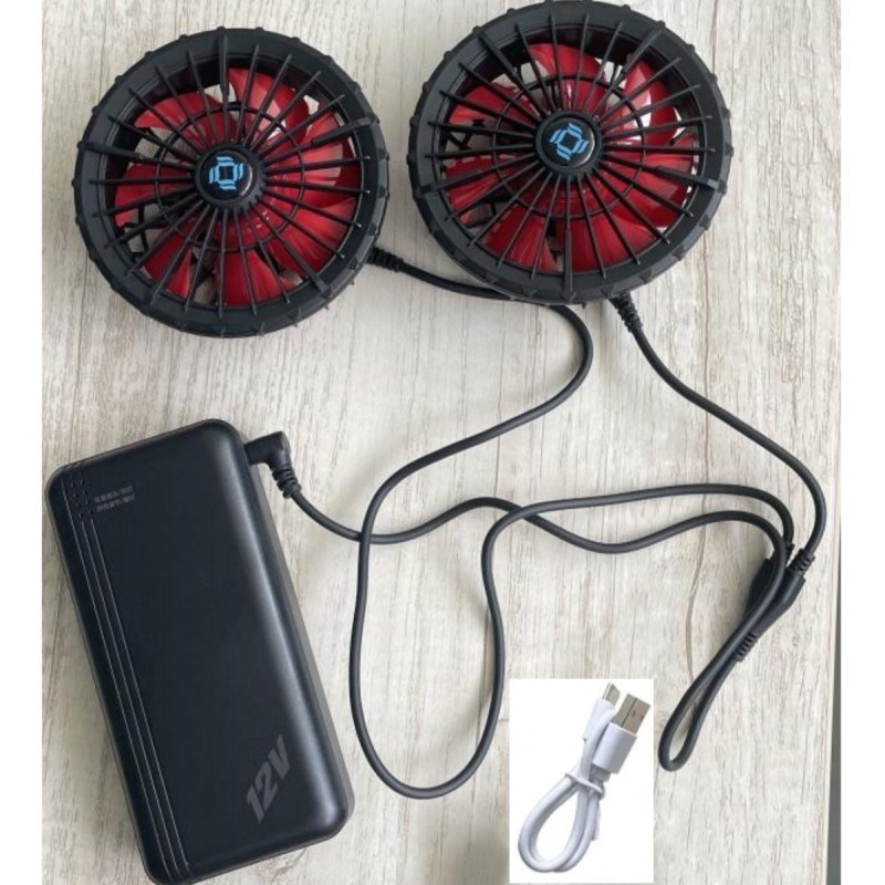 เครื่องปรับอากาศ เสื้อเย็น แฟน แบตเตอรี่ 12v 20000mAh ความเร็วสูง 10 ชั่วโมง เวลาทํางาน