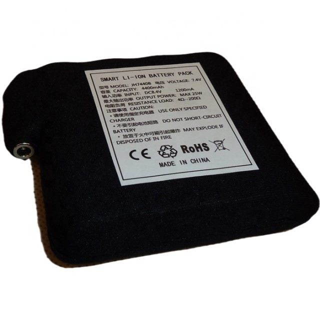 แบตเตอรี่ผูกผ้าดํา 7.4V 4400mAh 5200mAh 6400mAh 7000mAh แบตเตอรี่สําหรับเสื้ออุ่น