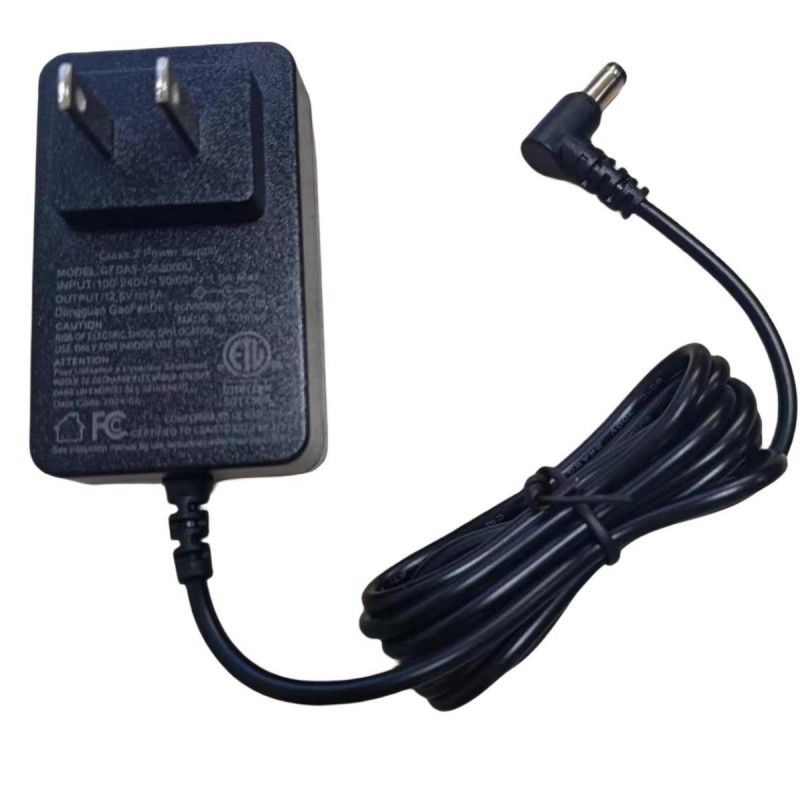 ชาร์จแบตเตอรี่ 12V 2A US Plug DC Bend Head 90° 2.1 มม บาร์เรลแจ็ค 2 แอมเปอร์