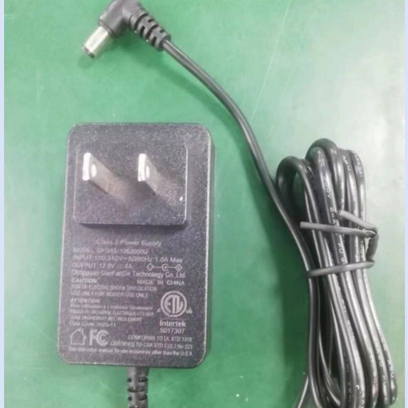 ชาร์จแบตเตอรี่ 12V 2A US Plug DC Bend Head 90° 2.1 มม บาร์เรลแจ็ค 2 แอมเปอร์