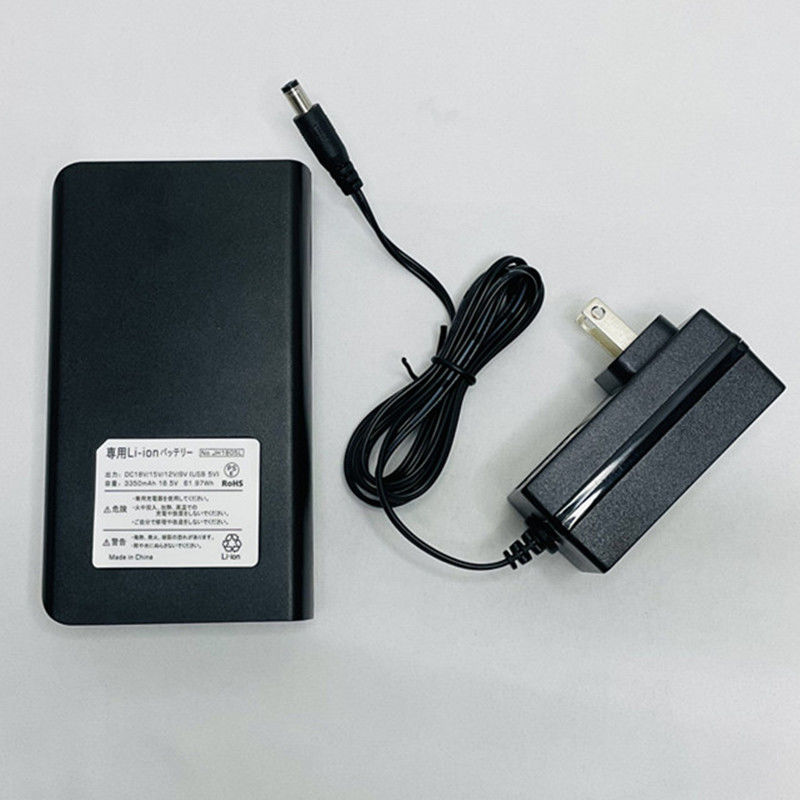 แบตเตอรี่ แพวเวอร์แบงค์ DC 4 ระดับ ความดันออก 18V 15V 12V 9V สําหรับแฟนเสื้อร้อน