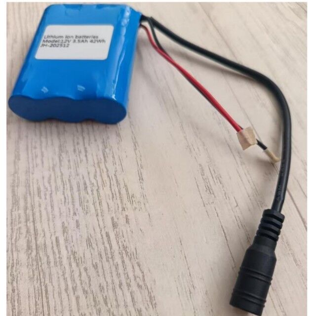 แบตเตอรี่ที่กําหนดเอง 11.1V 12V แพ็ค 18650 3s1p 12V แบตเตอรี่ 3.5Ah พร้อมพล็อก DC สําหรับไฟ LED Strip